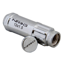 NRG 700 Series M12 X 1.5 Steel Lug Nut w/Dust Cap Cover Set 21 Pc w/Locks & Lock Socket - Silver